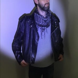 VTG LEATHER BIKER JACKET LRG